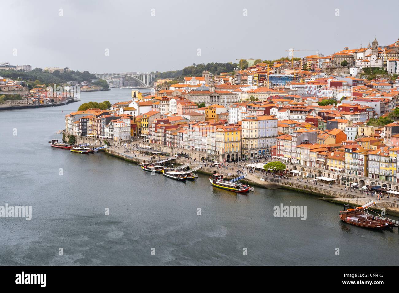 Porto, Portugal - vue depuis le pont Dom Luis I du district de Ribeira Banque D'Images