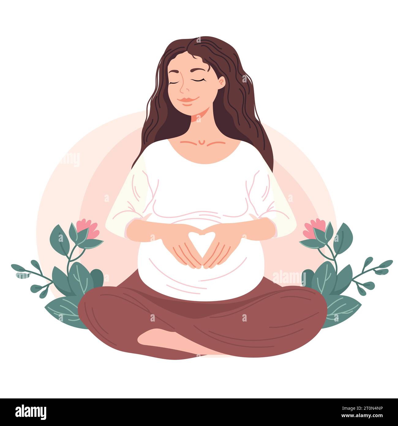 Femme enceinte en position du lotus Illustration de Vecteur