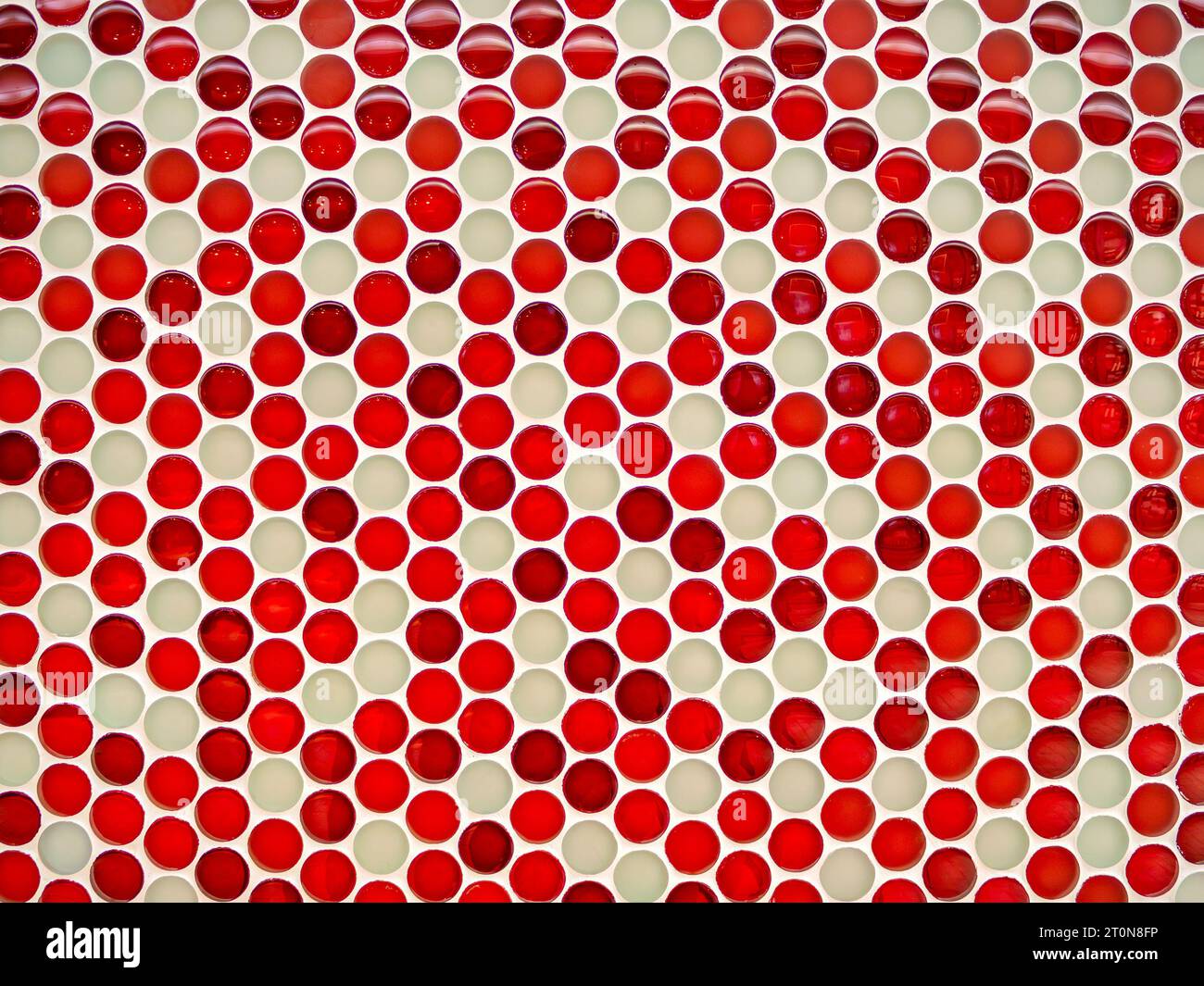 Fond de modèle de mosaïque de points de verre rouge et blanc Banque D'Images