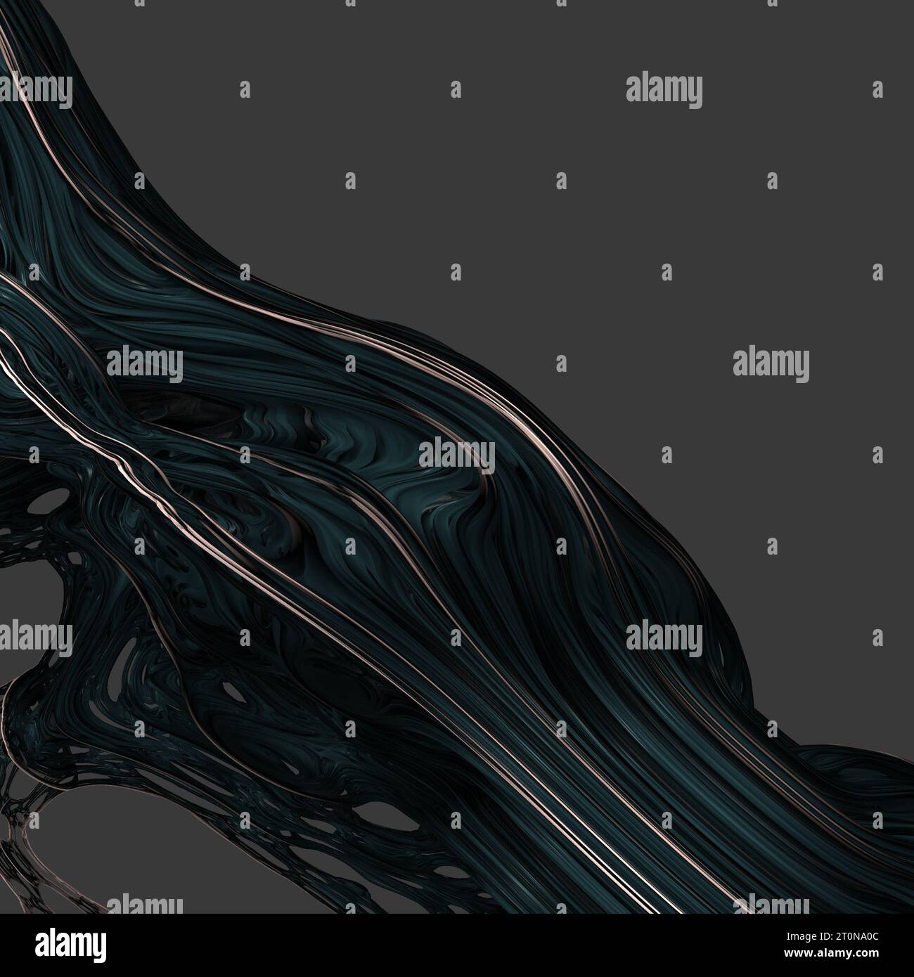 Objet 3d abstrait avec structure multicouche. Couleurs noir et or. illustration 3d, rendu 3d. Banque D'Images