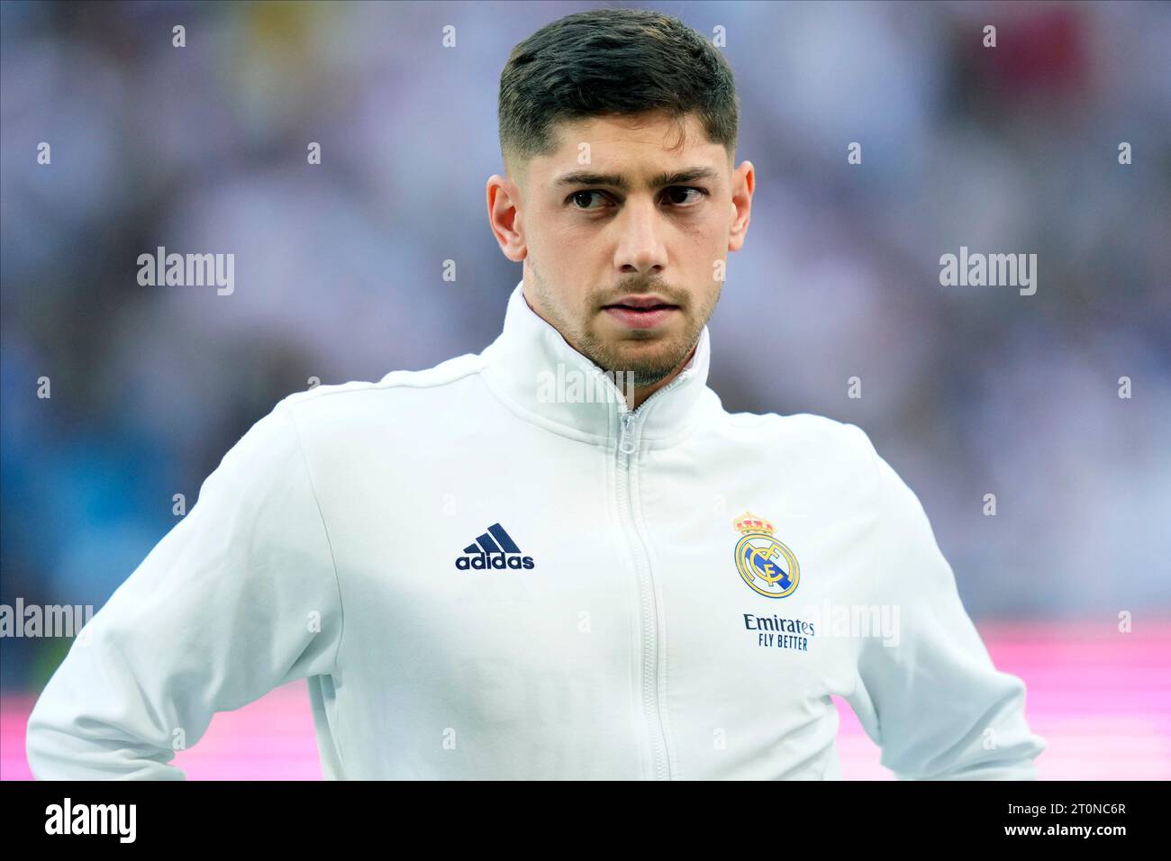 Madrid, Espagne. 07 octobre 2023. FEDE Valverde du Real Madrid CF lors du match de la Liga entre le Real Madrid et le CA Osasuna a joué au stade Santiago Bernabeu le 7 octobre 2023 à Madrid, en Espagne. (Photo de Cesar Cebolla/PRESSINPHOTO) crédit : PRESSINPHOTO SPORTS AGENCY/Alamy Live News Banque D'Images