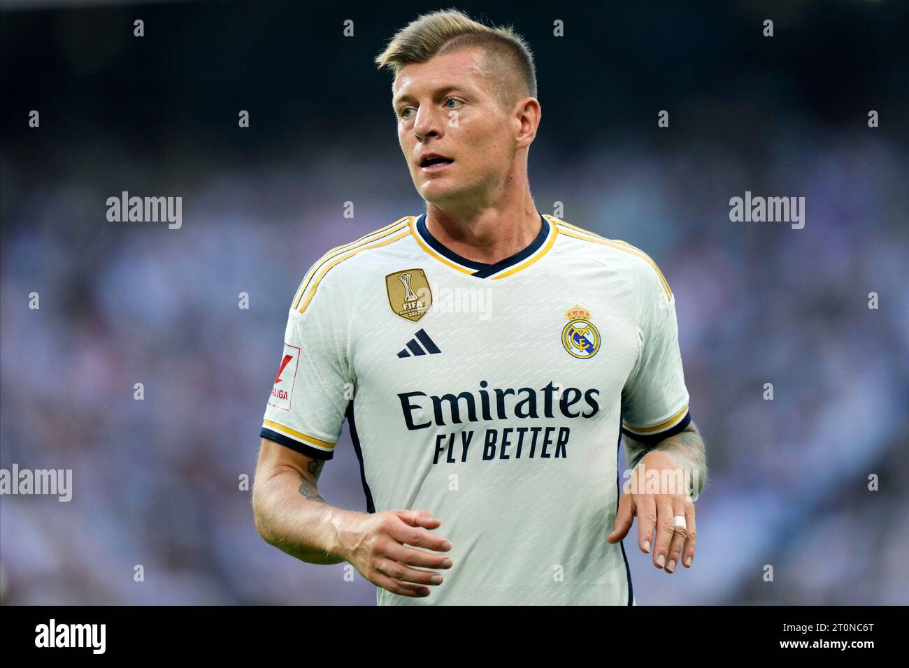 Madrid, Espagne. 07 octobre 2023. Toni Kroos du Real Madrid CF lors du match de Liga entre le Real Madrid et le CA Osasuna a joué au stade Santiago Bernabeu le 7 octobre 2023 à Madrid, Espagne. (Photo de Cesar Cebolla/PRESSINPHOTO) crédit : PRESSINPHOTO SPORTS AGENCY/Alamy Live News Banque D'Images