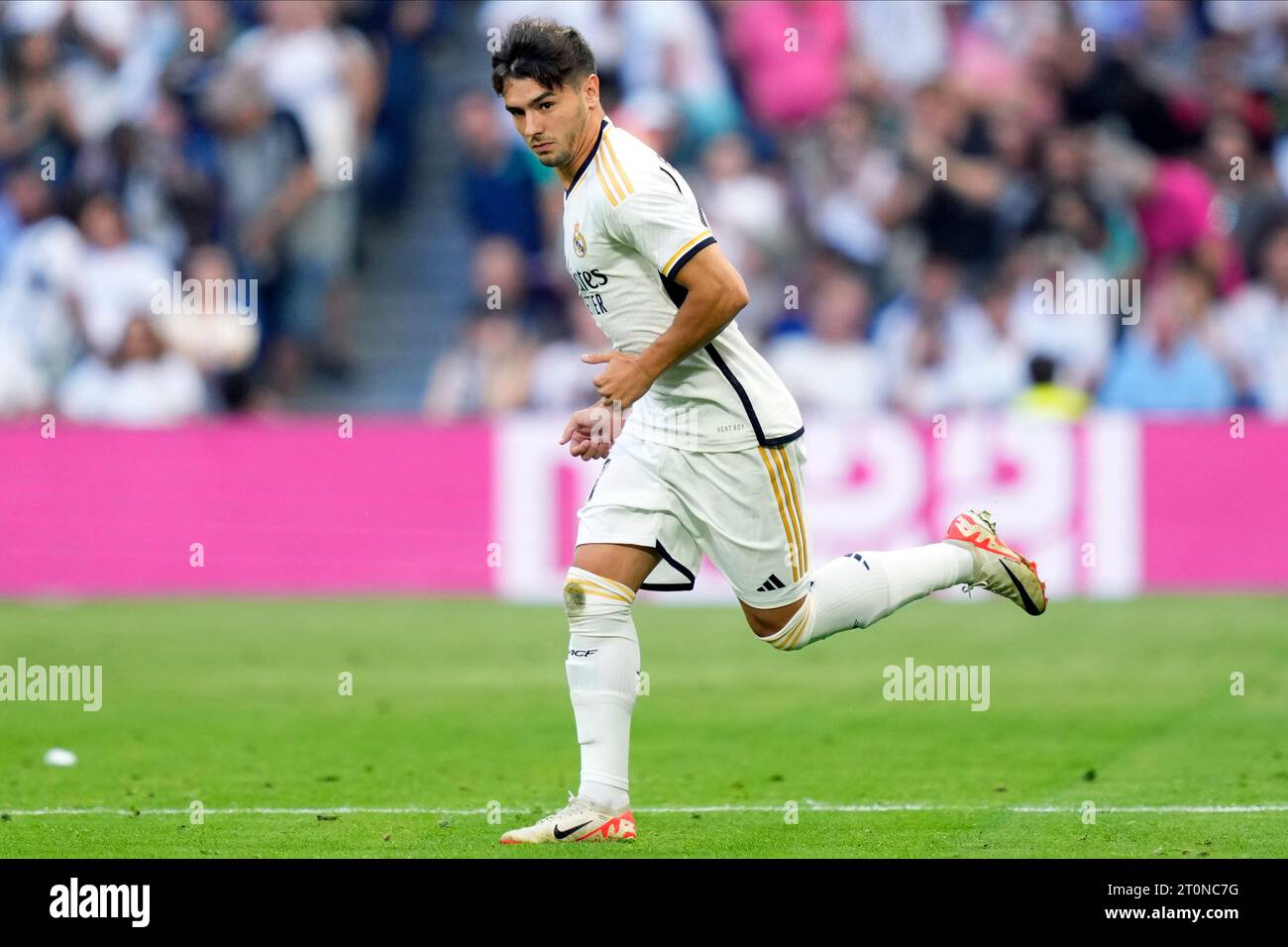 Madrid, Espagne. 07 octobre 2023. Brahim Diaz du Real Madrid CF lors du match de Liga entre le Real Madrid et le CA Osasuna a joué au stade Santiago Bernabeu le 7 octobre 2023 à Madrid, en Espagne. (Photo de Cesar Cebolla/PRESSINPHOTO) crédit : PRESSINPHOTO SPORTS AGENCY/Alamy Live News Banque D'Images