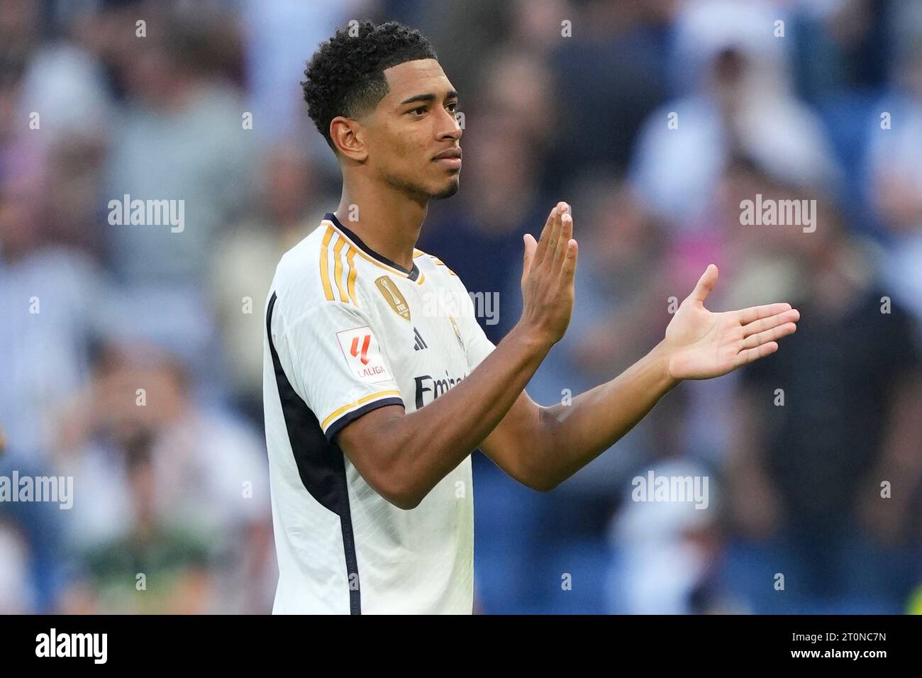 Madrid, Espagne. 07 octobre 2023. Jude Bellingham rmofº lors du match de Liga entre le Real Madrid et le CA Osasuna a joué au stade Santiago Bernabeu le 7 octobre 2023 à Madrid, Espagne. (Photo de Cesar Cebolla/PRESSINPHOTO) crédit : PRESSINPHOTO SPORTS AGENCY/Alamy Live News Banque D'Images