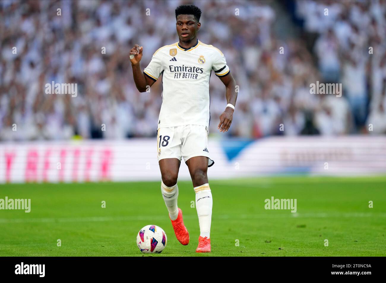Madrid, Espagne. 07 octobre 2023. Aurelien Tchouameni du Real Madrid CF lors du match de la Liga entre le Real Madrid et le CA Osasuna a joué au stade Santiago Bernabeu le 7 octobre 2023 à Madrid, Espagne. (Photo de Cesar Cebolla/PRESSINPHOTO) crédit : PRESSINPHOTO SPORTS AGENCY/Alamy Live News Banque D'Images