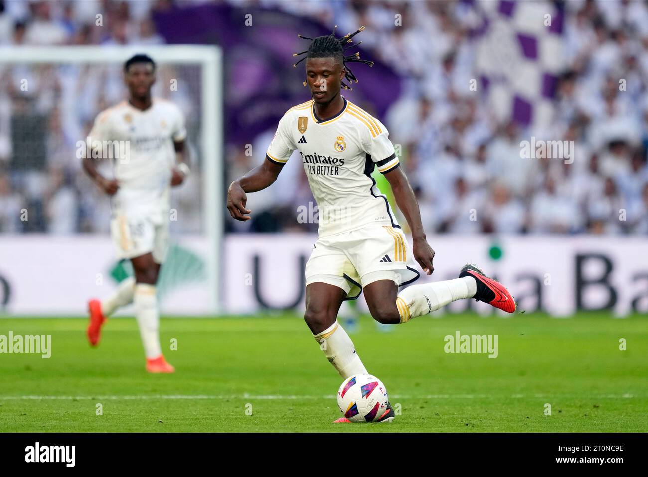 Madrid, Espagne. 07 octobre 2023. Eduardo Camavinga du Real Madrid CF lors du match de la Liga entre le Real Madrid et le CA Osasuna a joué au stade Santiago Bernabeu le 7 octobre 2023 à Madrid, Espagne. (Photo de Cesar Cebolla/PRESSINPHOTO) crédit : PRESSINPHOTO SPORTS AGENCY/Alamy Live News Banque D'Images