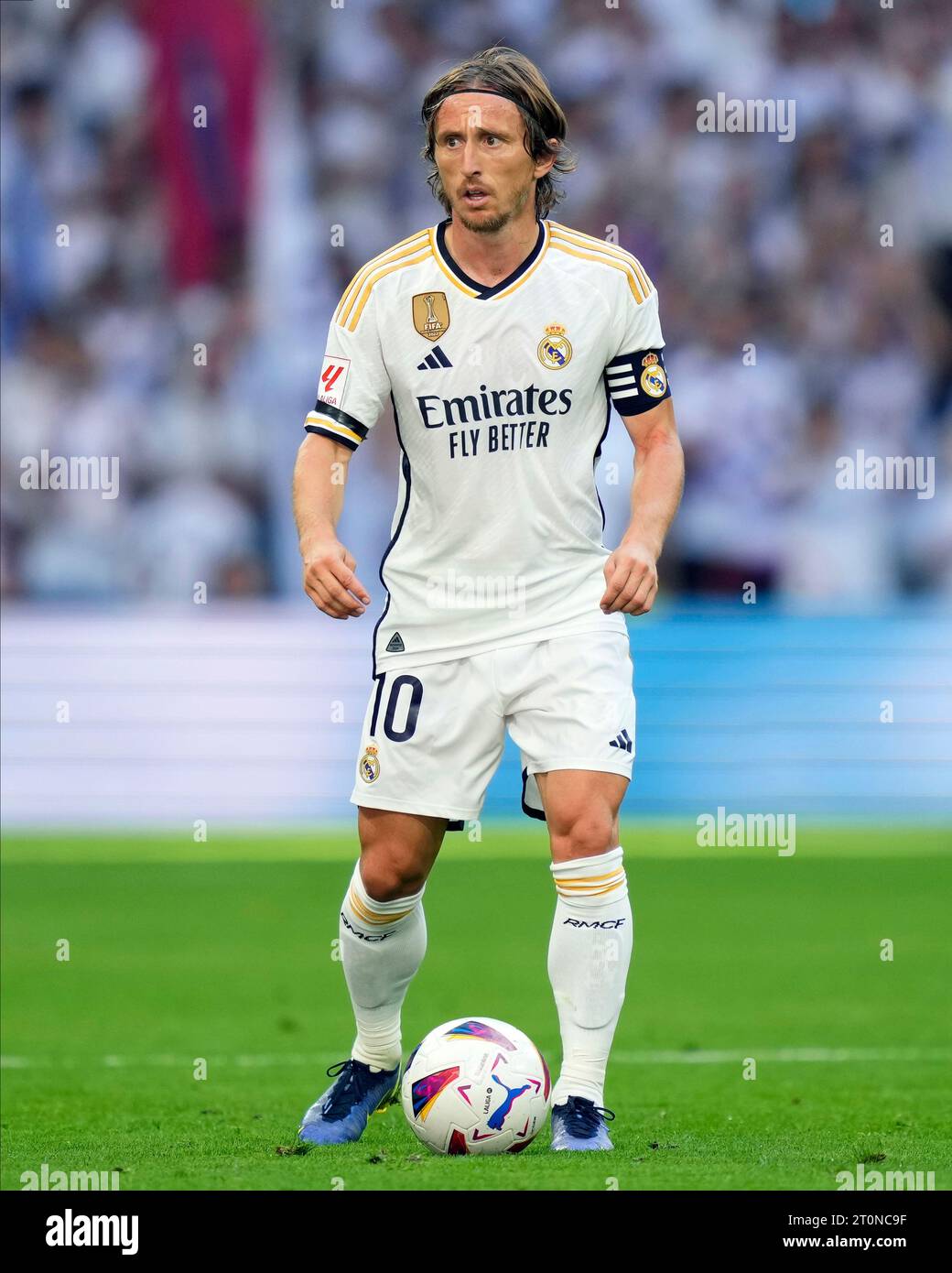 Luka Modric du Real Madrid CF lors du match de Liga entre le Real Madrid et le CA Osasuna a joué au stade Santiago Bernabeu le 7 octobre 2023 à Madrid, en Espagne. (Photo Cesar Cebolla / PRESSINPHOTO) Banque D'Images