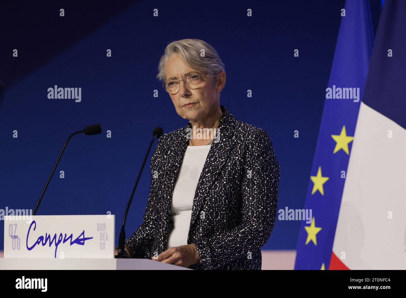 La première ministre française Elisabeth borne lors du Campus européen