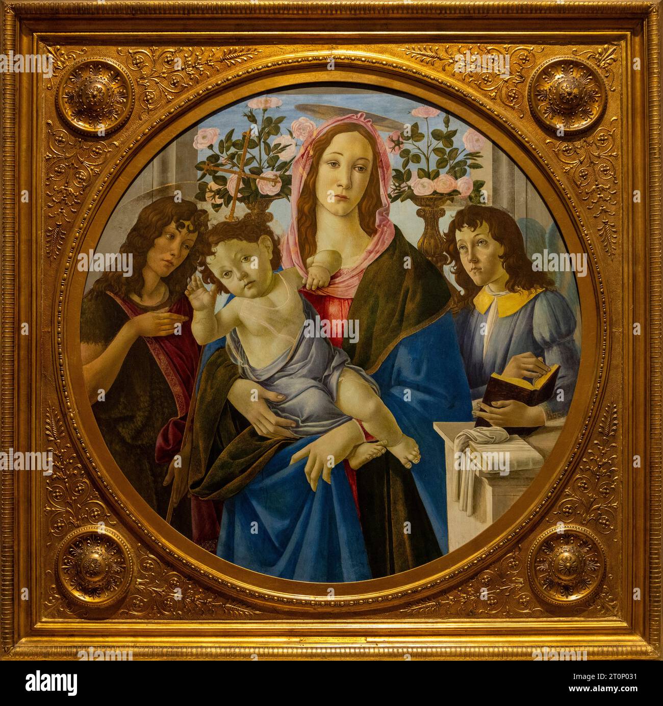 Botticelli, Vierge et enfant avec St. Jean-Baptiste et ange, c. 1500, Musée national de Varsovie, (MNW), Varsovie, Pologne Banque D'Images