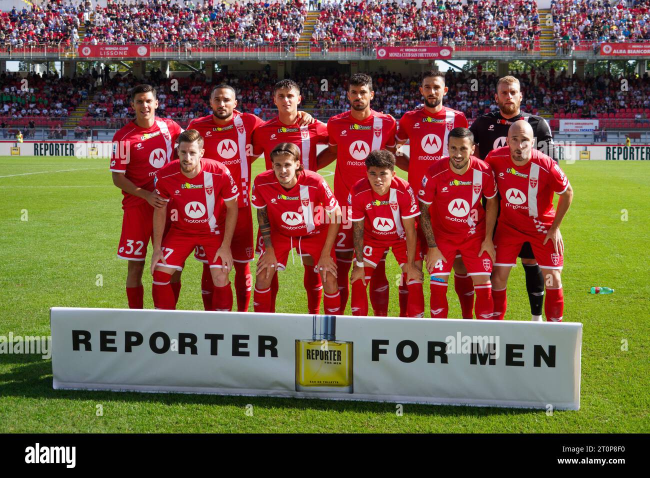 Monza, Italie. 8 octobre 2023. Équipe de AC Monza, lors de AC Monza vs US Salernitana, Serie A, au stade U-Power. Crédit : Alessio Morgese/Alessio Morgese / Emage / Alamy Live News Banque D'Images