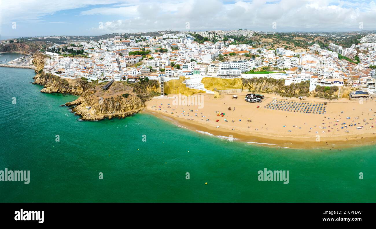Vue aérienne, Praia dos Pescadores, Albufeira Faro District Algarve, Portugal, Europe Banque D'Images