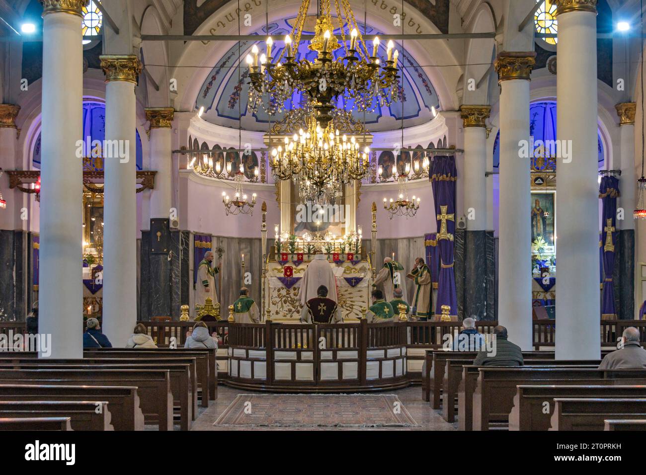 Église orthodoxe arménienne Surp Hiresdagabet dans le district de Fatih à Istanbul, Turquie Banque D'Images