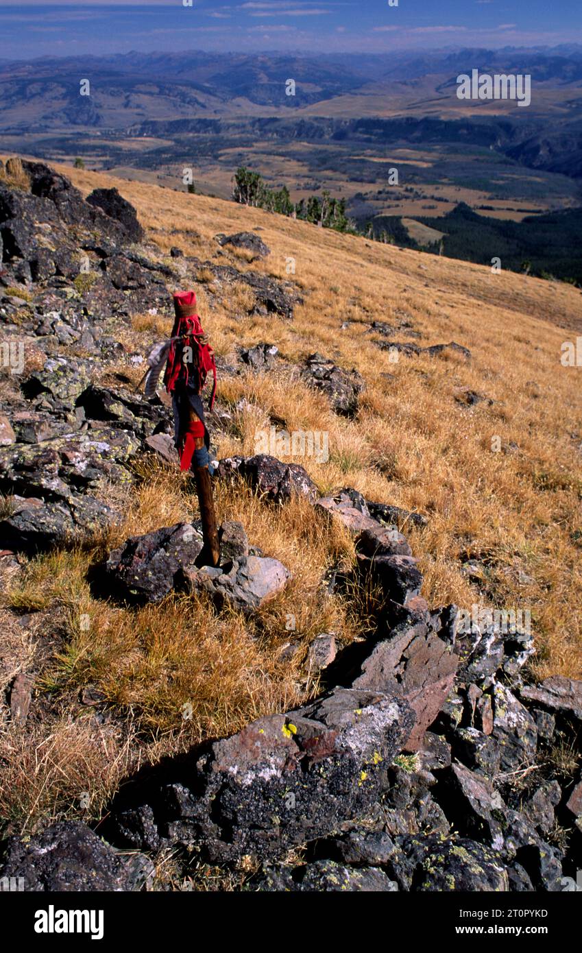 Site amérindien près du Mont Washburn, Yellowstone National Park, Wyoming Banque D'Images