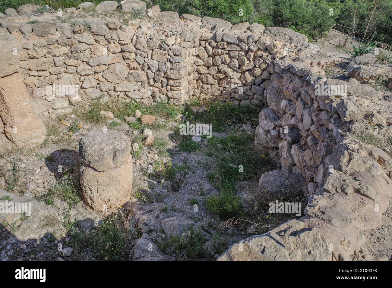 Majorque, Espagne - 8 octobre 2023 : site archéologique de Puig de sa Marisca, Santa Ponsa, Majorque Banque D'Images