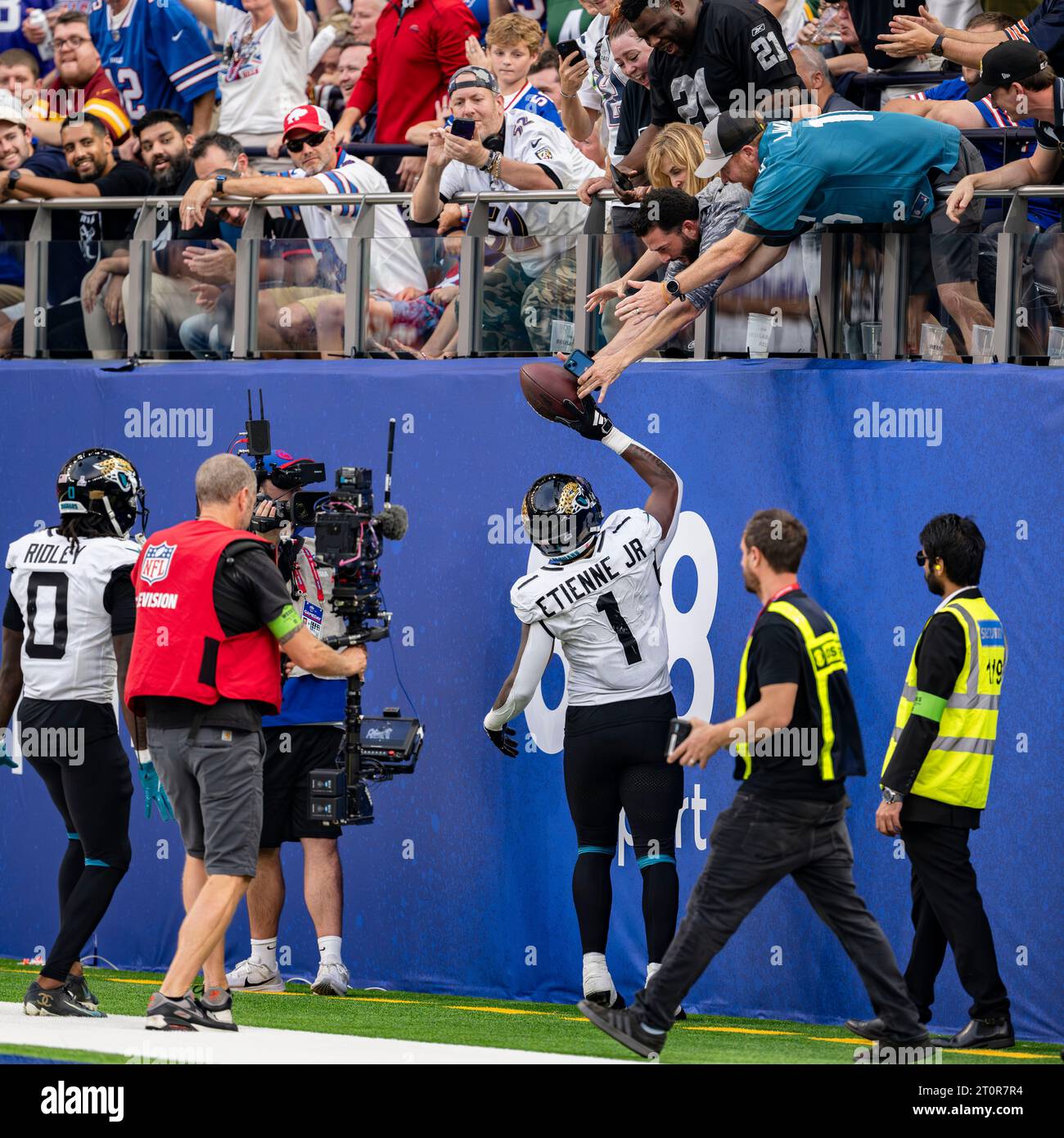LONDRES, ROYAUME-UNI. 08 octobre 23. Lors de la NFL 2023 London Series - Jacksonville Jaguars vs Buffalo Bills au Tottenham Hotspur Stadium le dimanche 08 octobre 2023. LONDRES ANGLETERRE. Crédit : Taka G Wu/Alamy Live News Banque D'Images