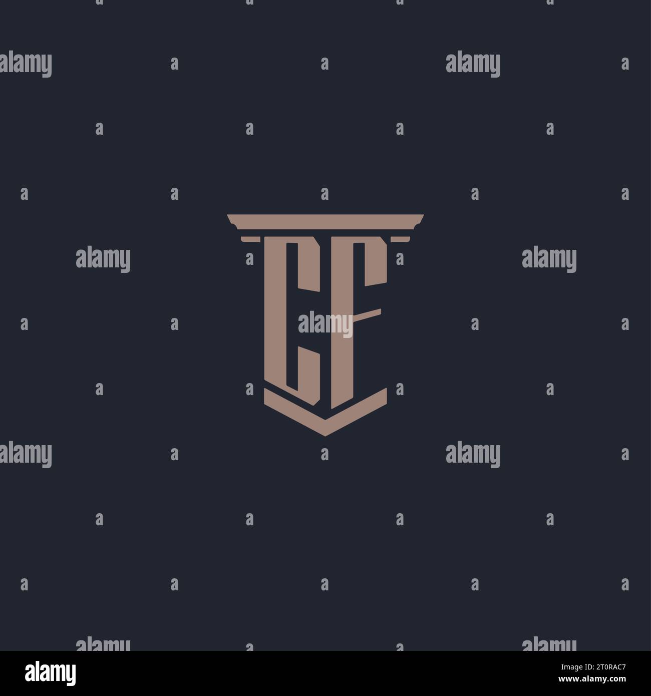 Logo CF monogramme initial avec design de style pilier Illustration de Vecteur