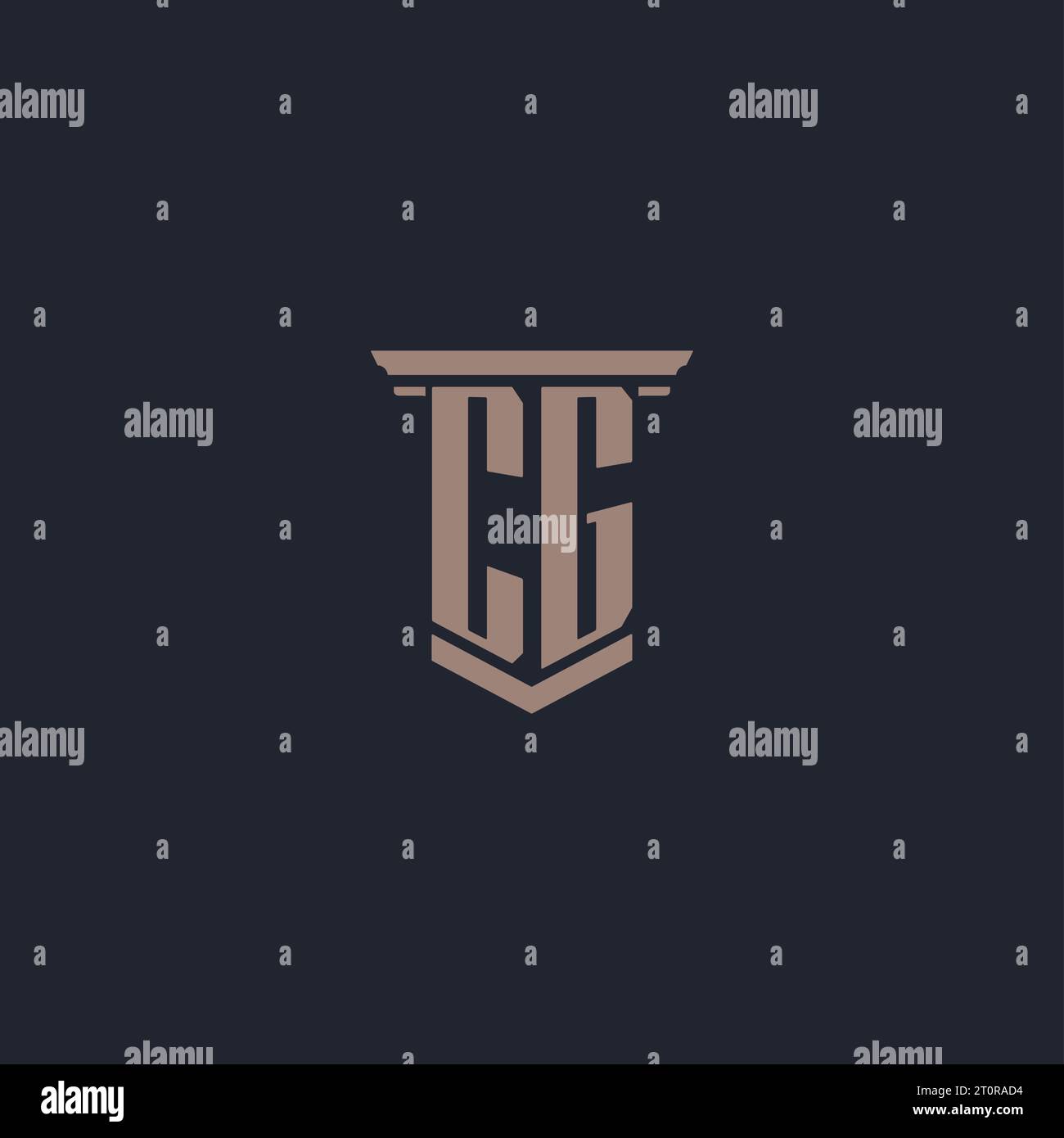 Logo monogramme initial CG avec conception de style pilier Illustration de Vecteur