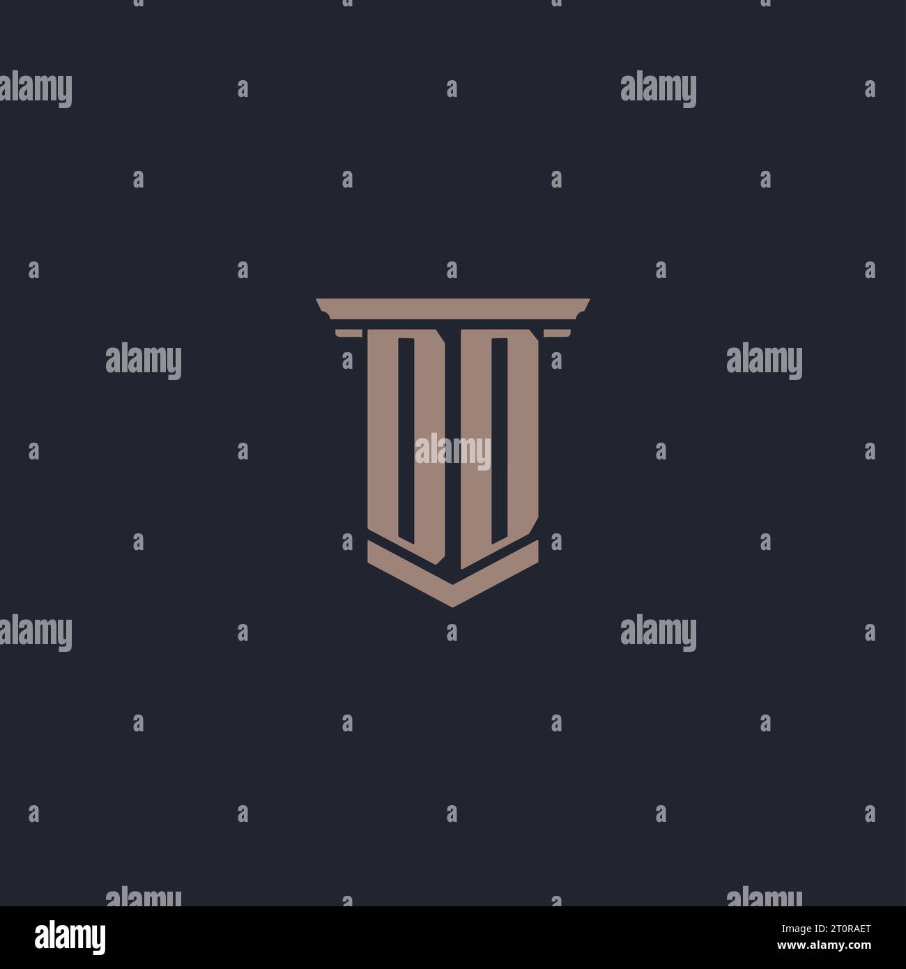 Logo monogramme bonnets E avec motif pilier Illustration de Vecteur