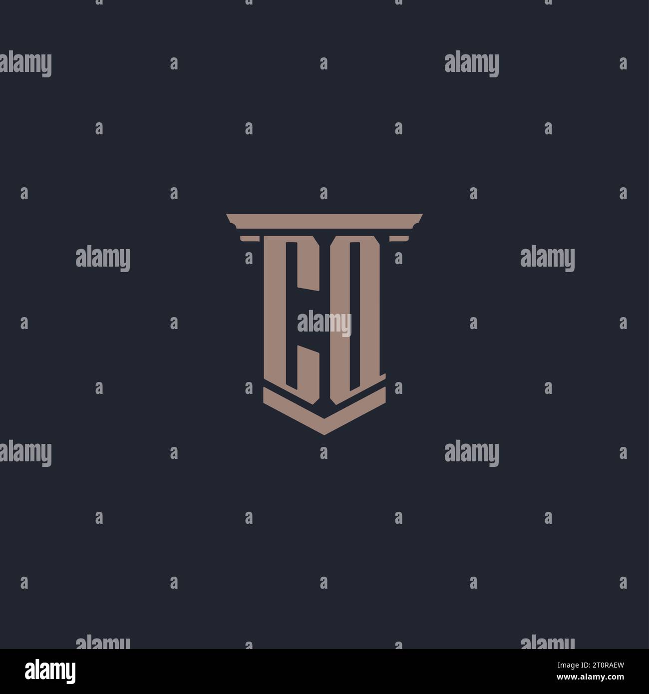 Logo monogramme CQ initial avec conception de style pilier Illustration de Vecteur