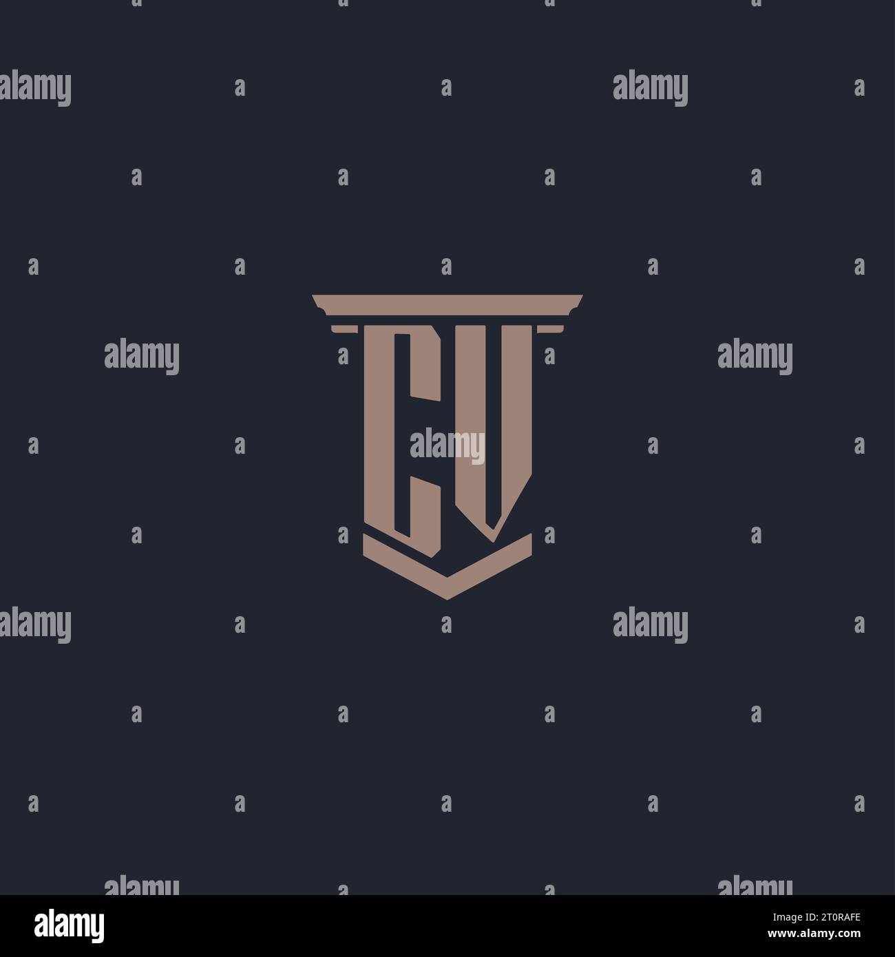 Logo monogramme initial CV avec conception de style pilier Illustration de Vecteur
