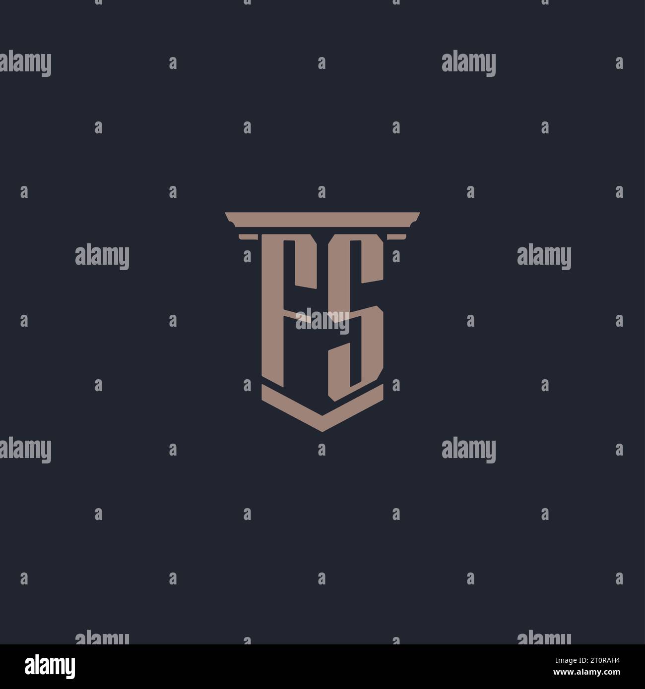 Logo monogramme FS initial avec conception de style pilier Illustration de Vecteur