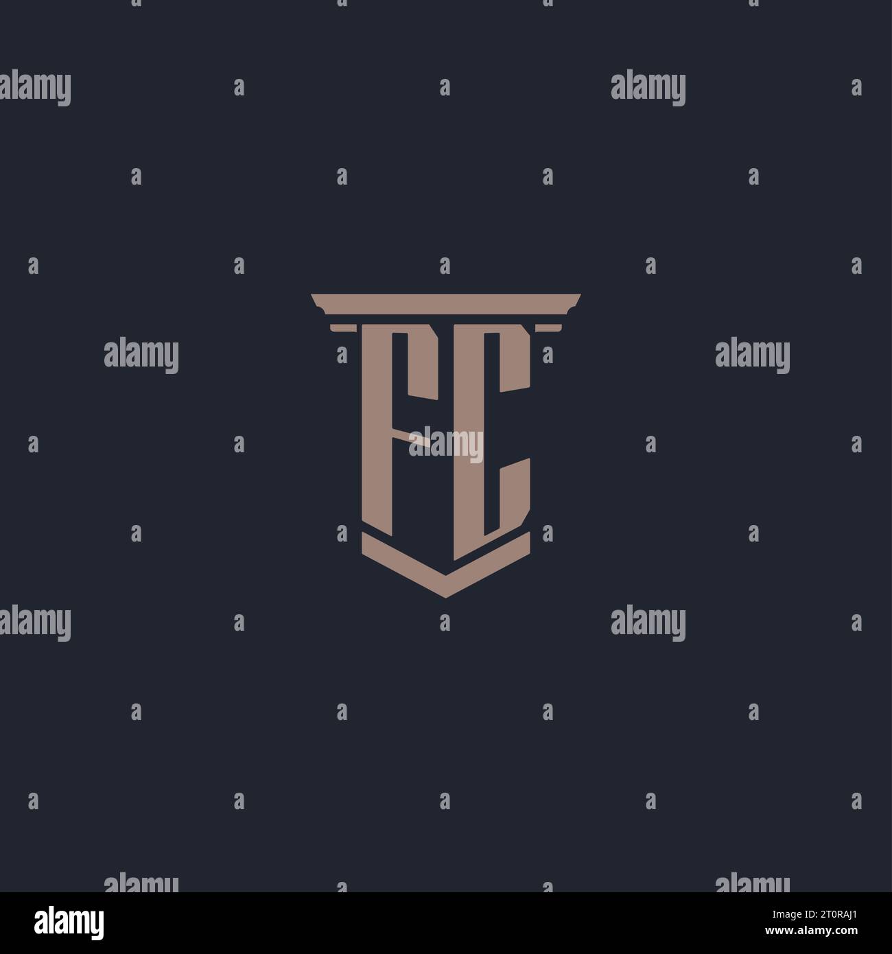 Logo monogramme FC initial avec design de style pilier Illustration de Vecteur