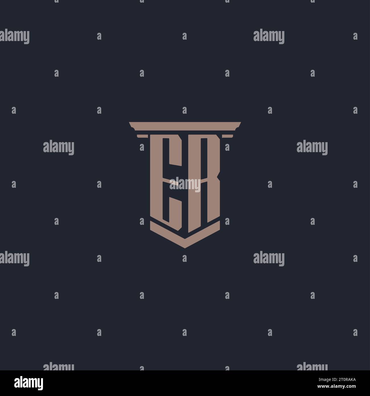 Logo monogramme ER initial avec conception de style pilier Illustration de Vecteur