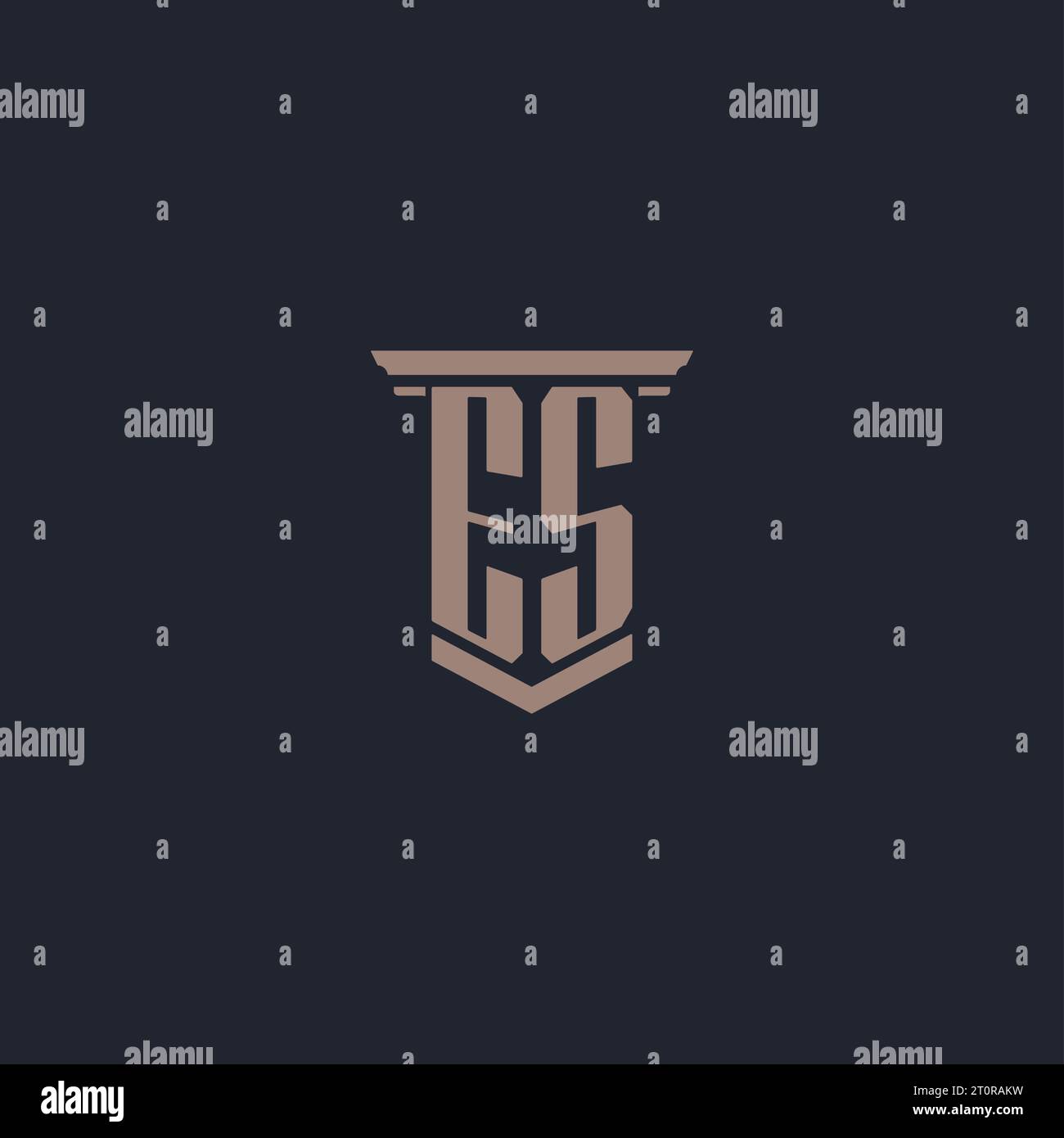 Logo monogramme ES initial avec motif pilier Illustration de Vecteur