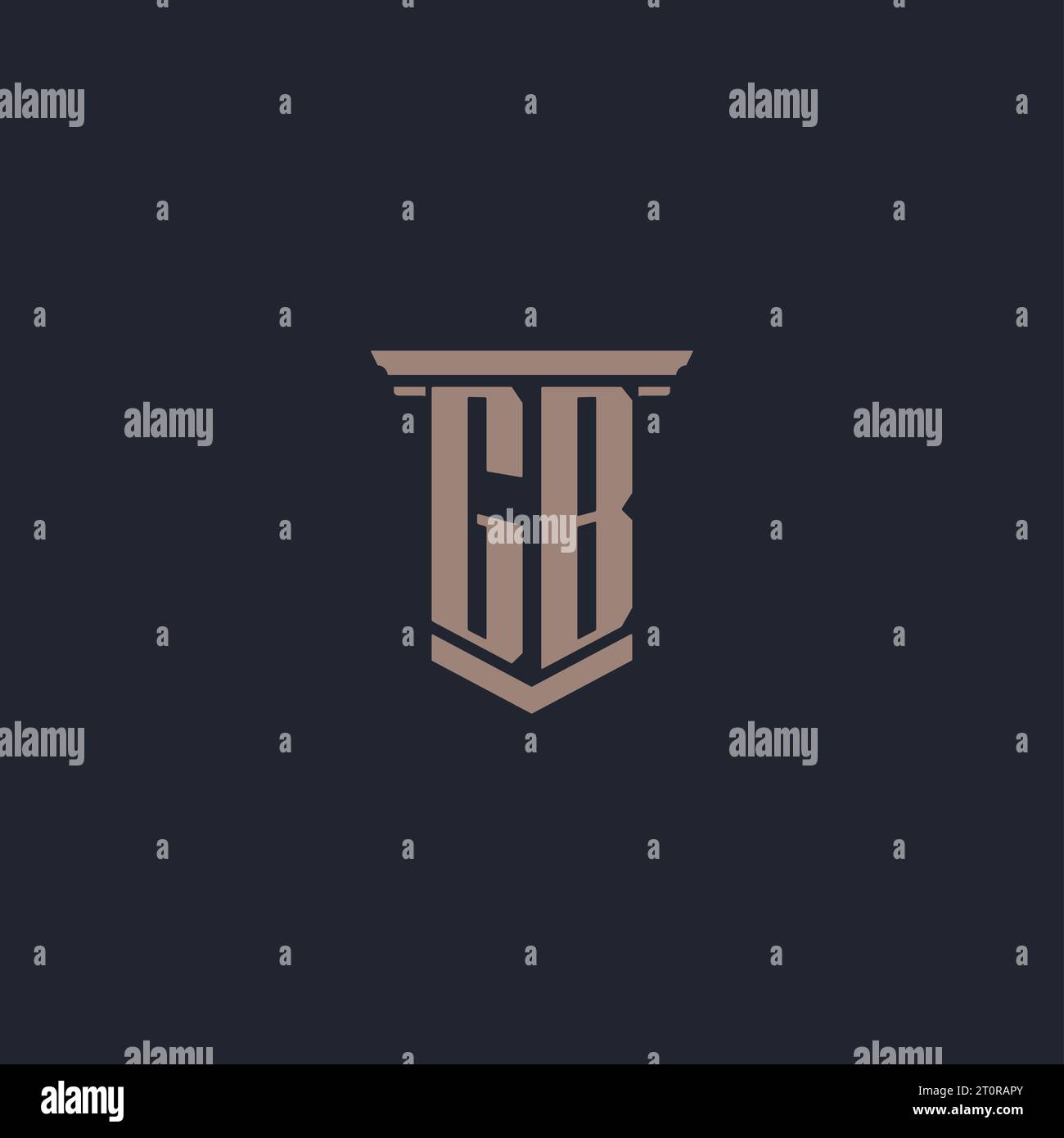 Logo monogramme initial GB avec conception de style pilier Illustration de Vecteur