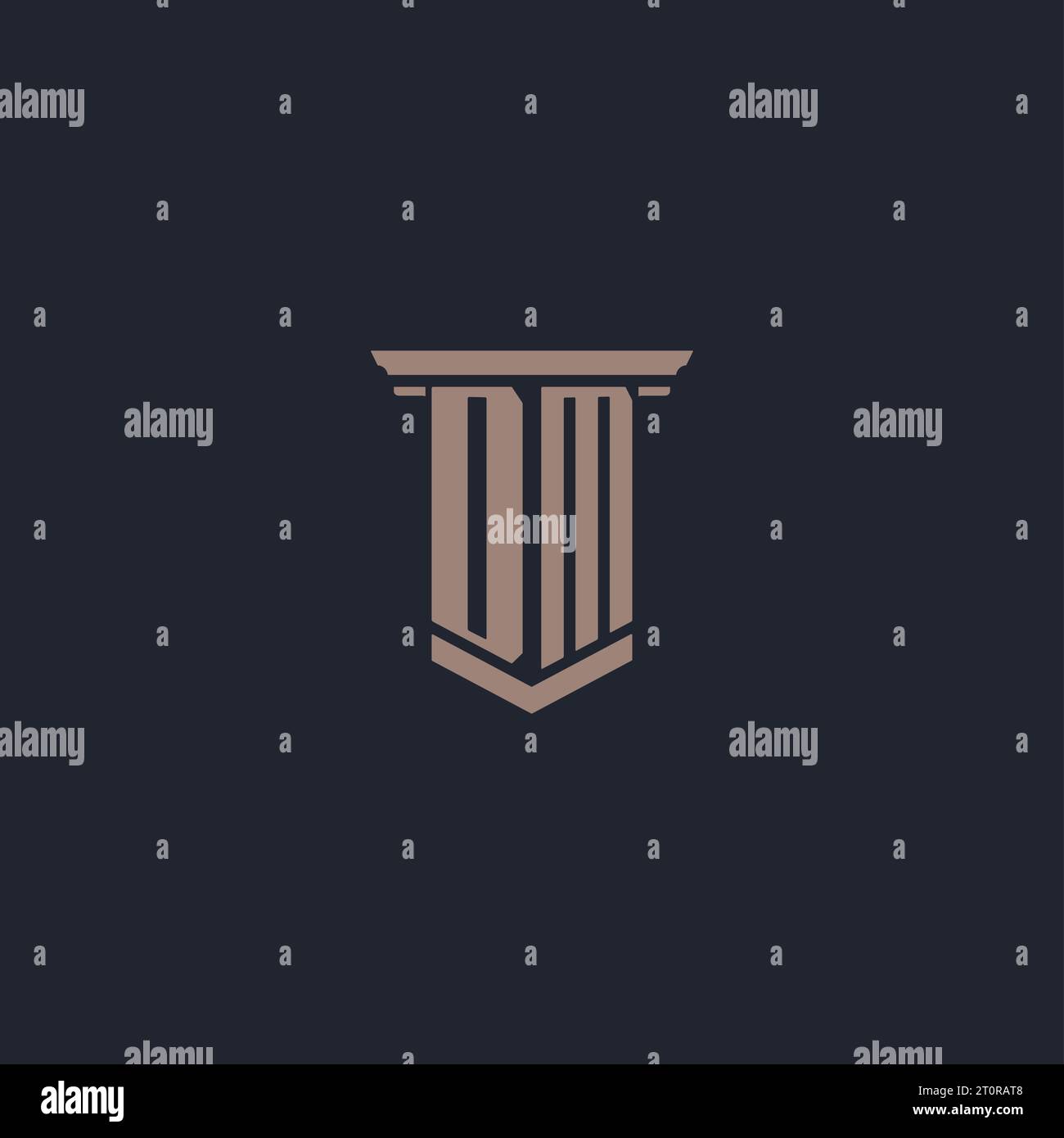 Logo monogramme DM initial avec motif pilier Illustration de Vecteur