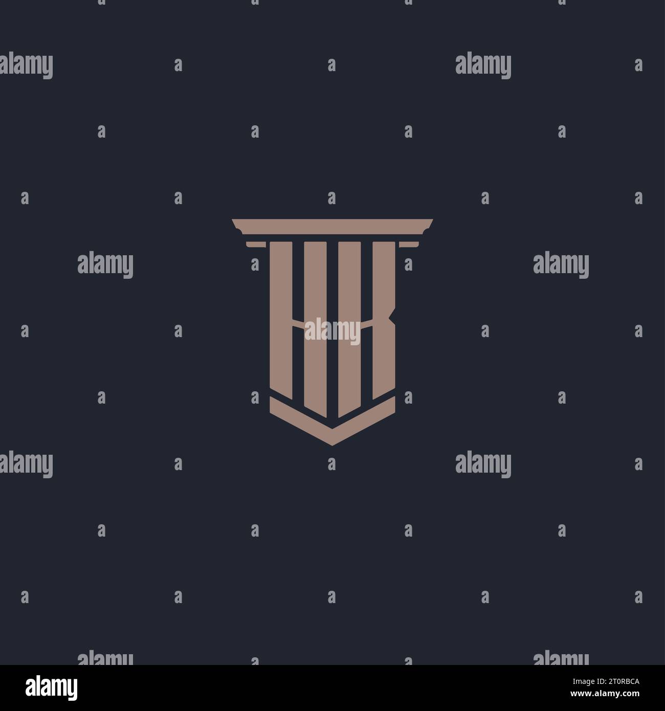 Logo monogramme initial HK avec conception de style pilier Illustration de Vecteur