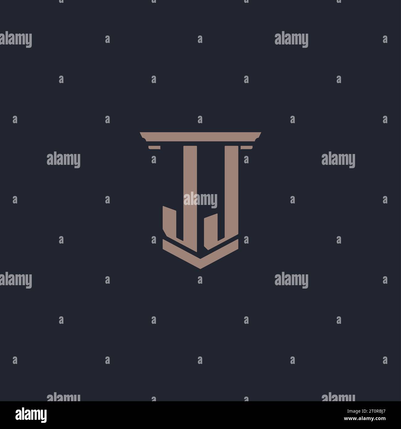 Logo monogramme initial JJ avec motif pilier Illustration de Vecteur