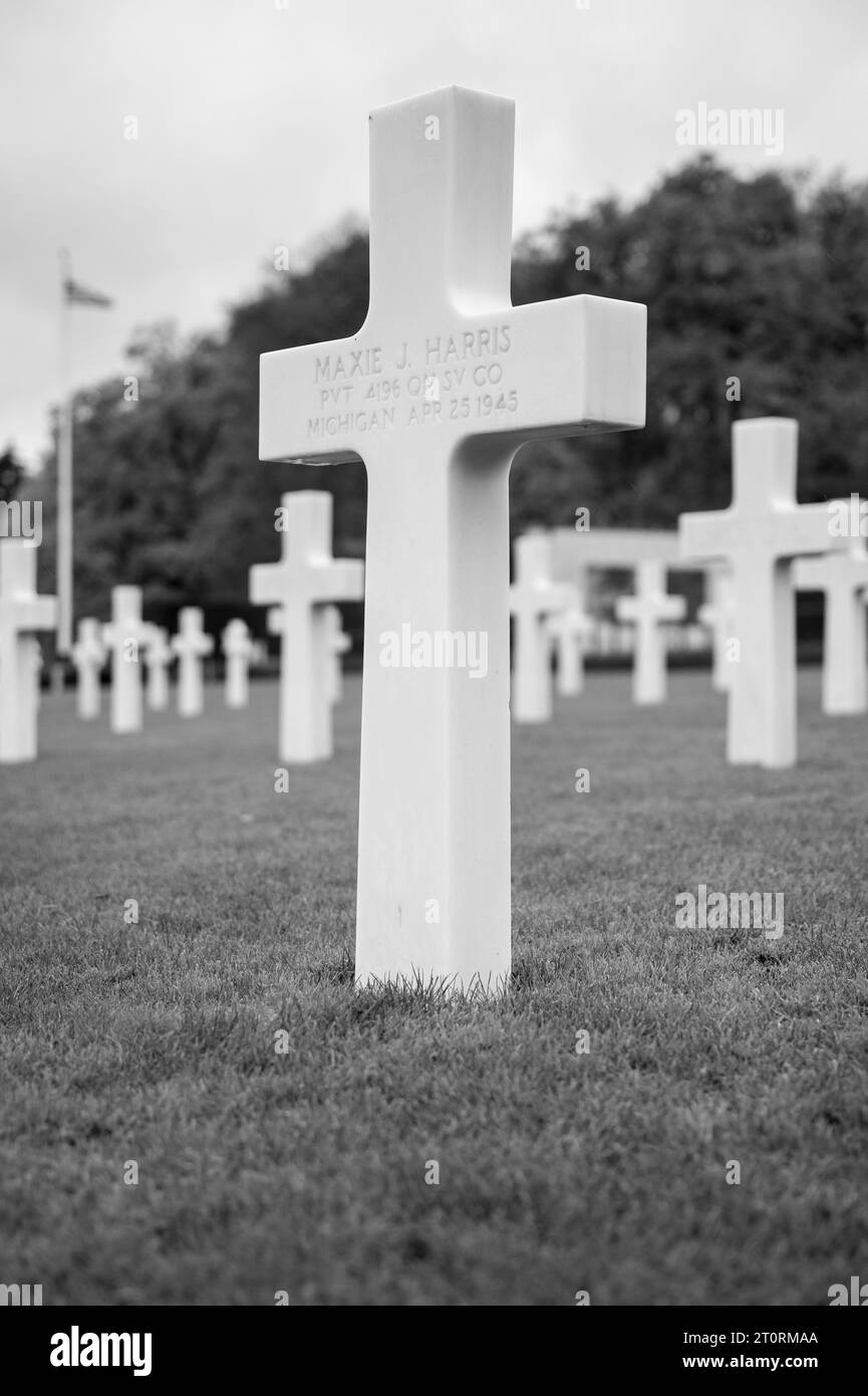 Cimetière américain et mémorial luxembourgeois à Hamm, Luxembourg, Luxembourg. Banque D'Images