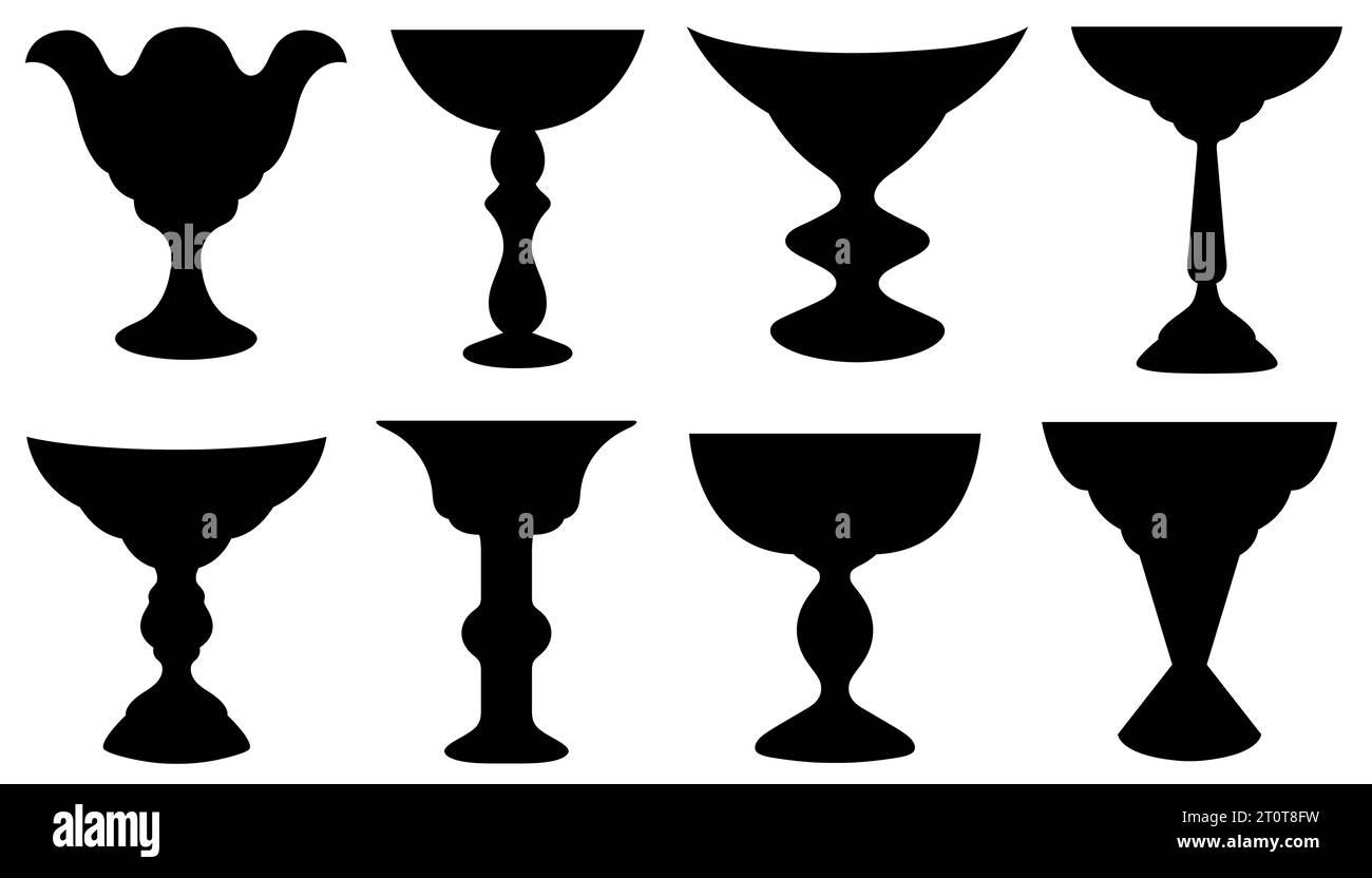 Illustration de différents bols de fruits isolés sur blanc Banque D'Images