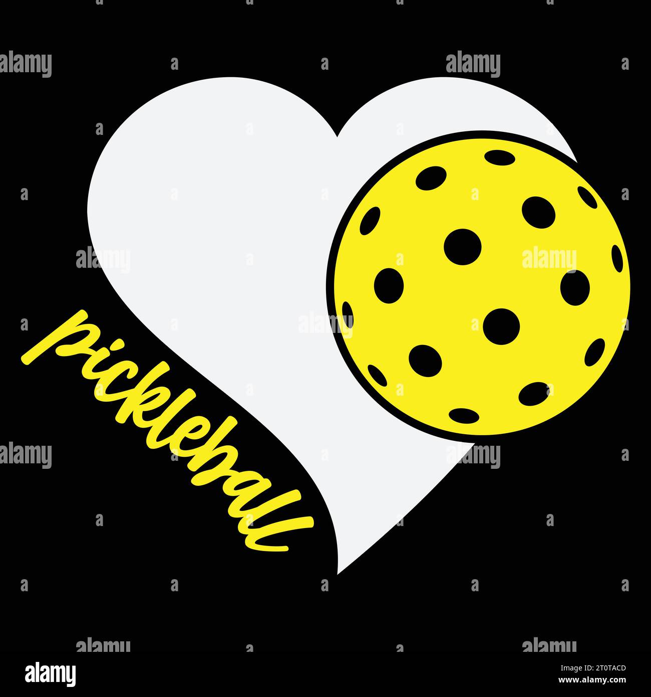 T-shirt Love Pickleball Gift pour femme Illustration de Vecteur