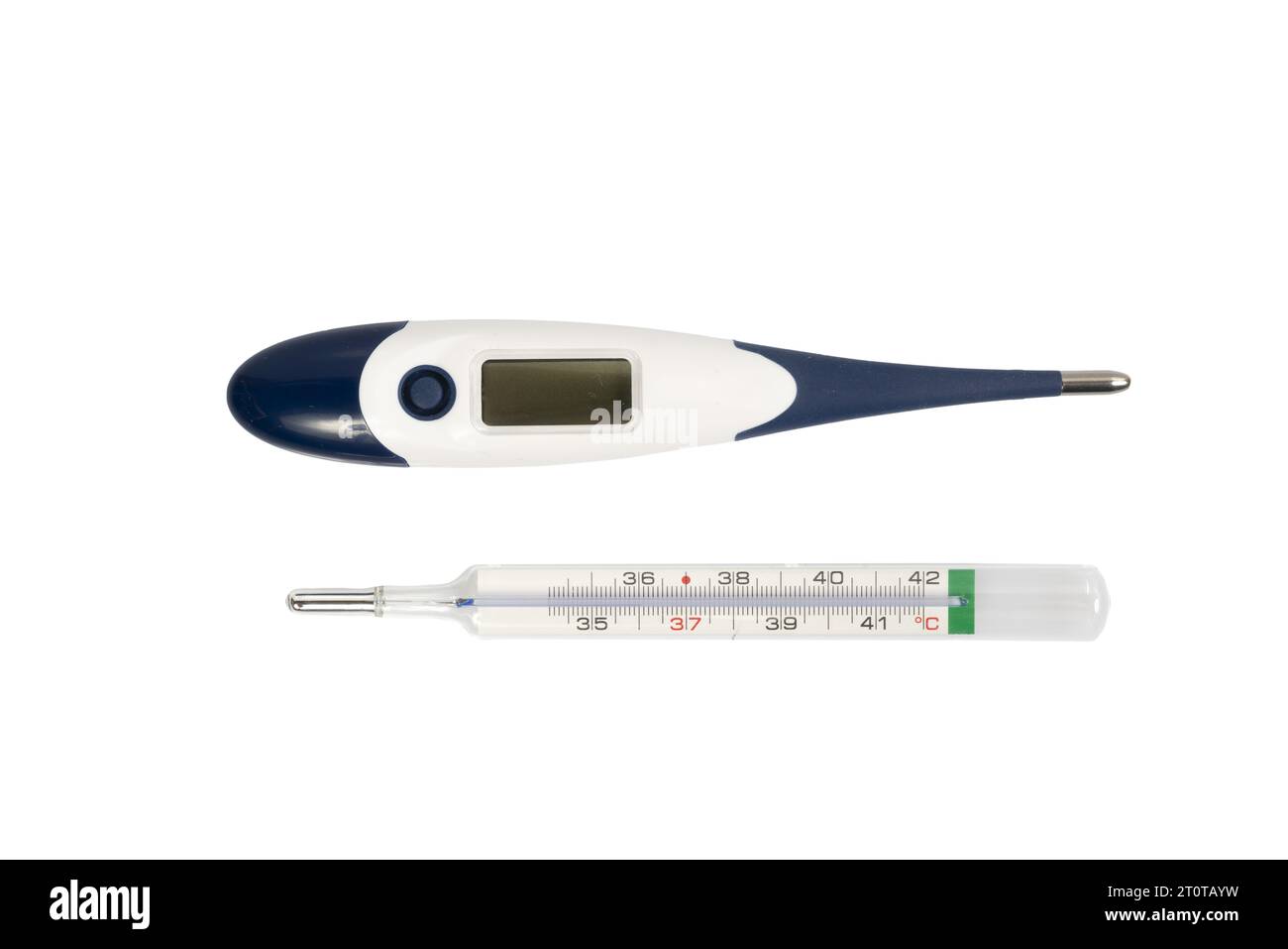 thermomètre pour mesurer la température corporelle analogique et numérique Banque D'Images