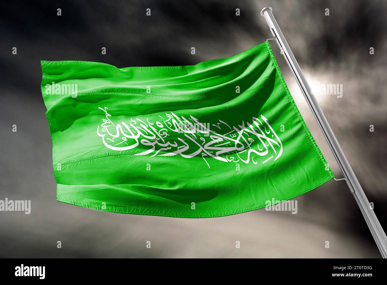 Drapeau du Hamas israël vs palestina, traduire la guerre Israël-Hamas Banque D'Images