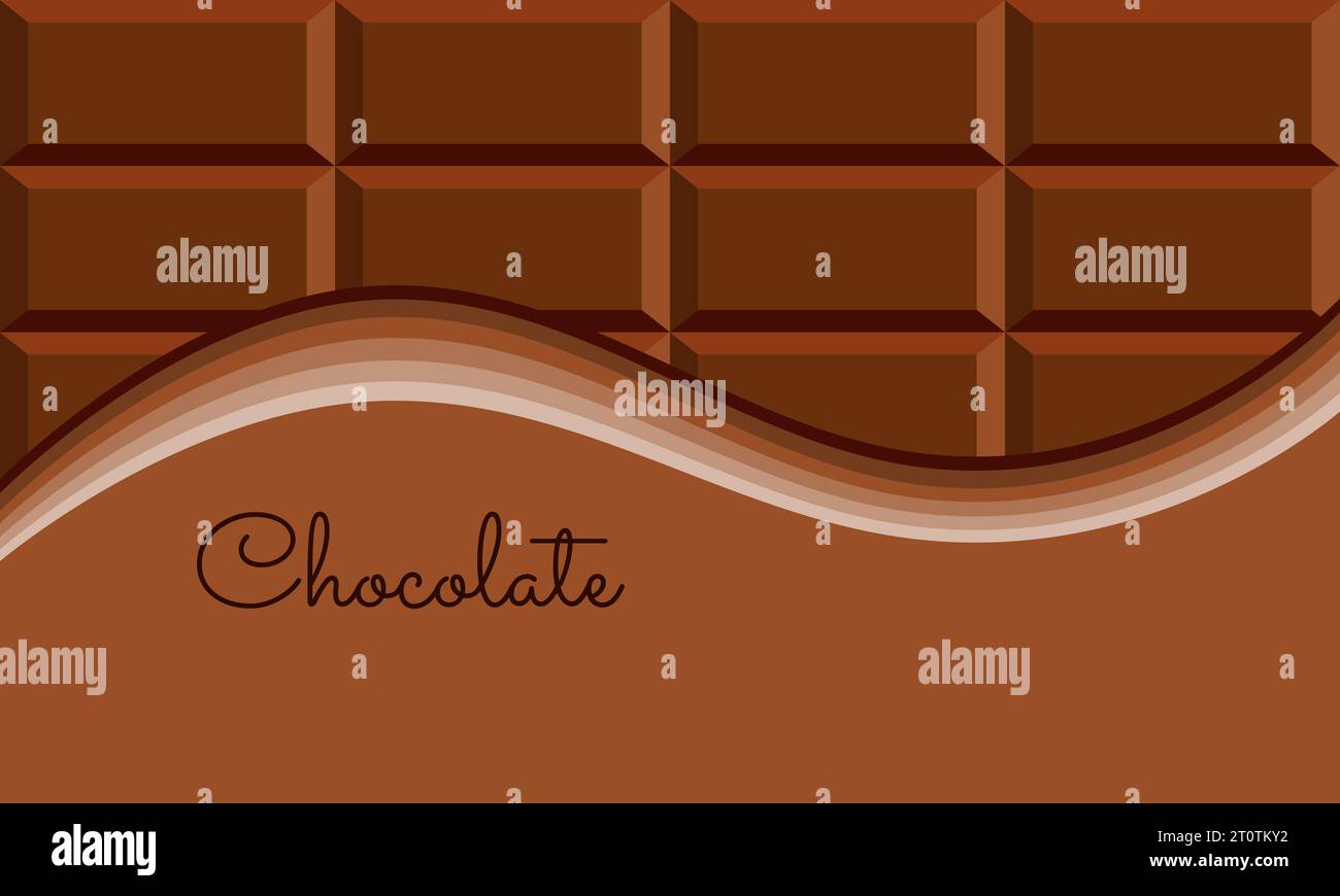 Barre de chocolat avec emballage de bannière et inscription. Illustration vectorielle Illustration de Vecteur