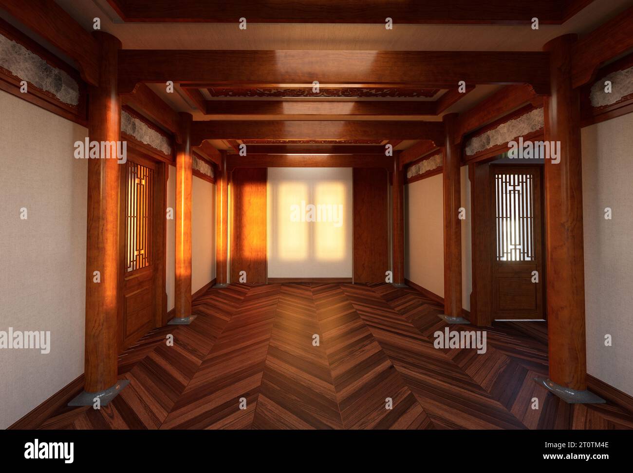 Intérieur classique d'une maison à ossature de bois Banque D'Images