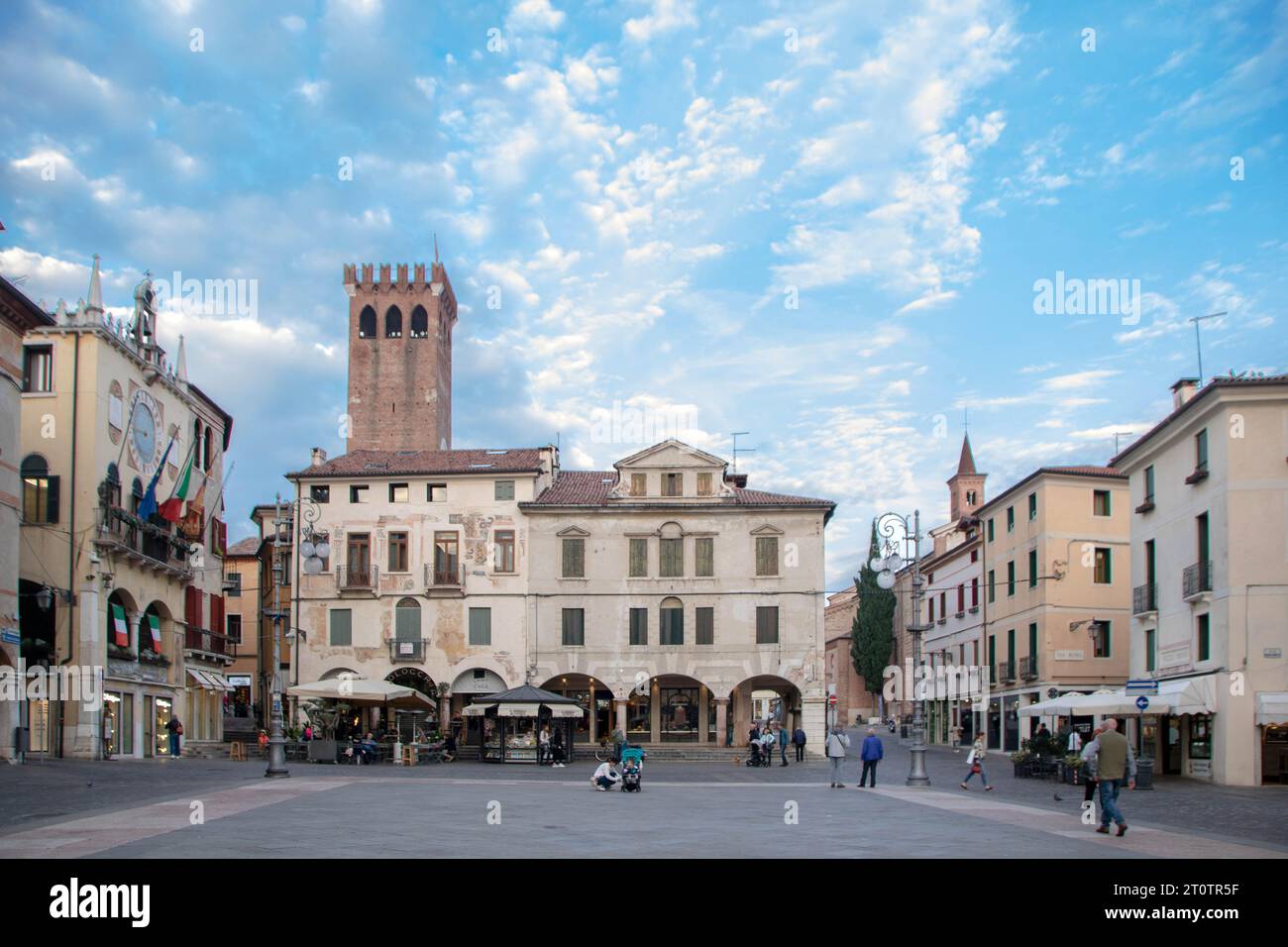 Piazza della Libertà à Bassano del Grappa Banque D'Images