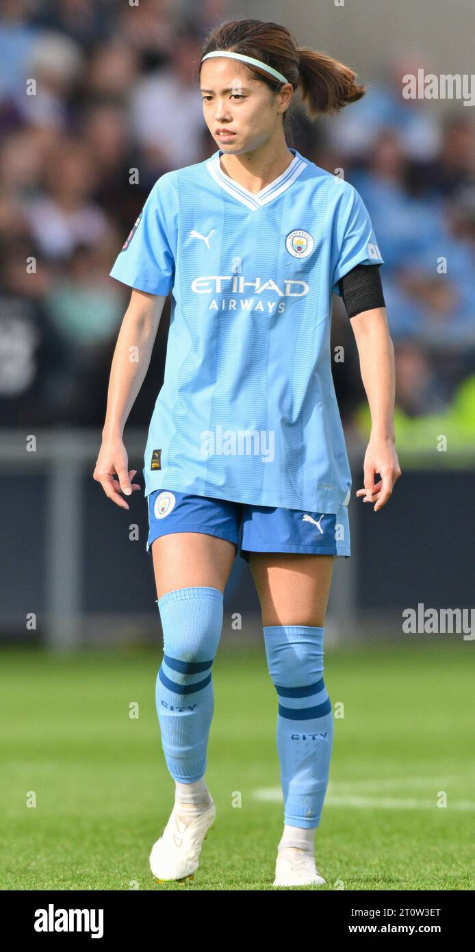 Joie Stadium, Sportcity, Manchester, Angleterre. 8 octobre 2023. Yui Hasegawa #25 du Manchester City Women football Club, lors du Manchester City Women football Club V Chelsea Women football Club au joie Stadium, dans la Barclays Women's Super League/Women’s Super League. (Image de crédit : ©Cody Froggatt/Alamy Live News) Banque D'Images