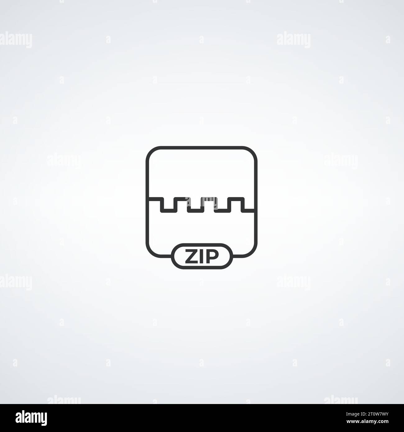 Icône de document de fichier ZIP d'archive compressé. Symbole de fichier ZIP. Illustration vectorielle stock isolée sur fond blanc. Illustration de Vecteur