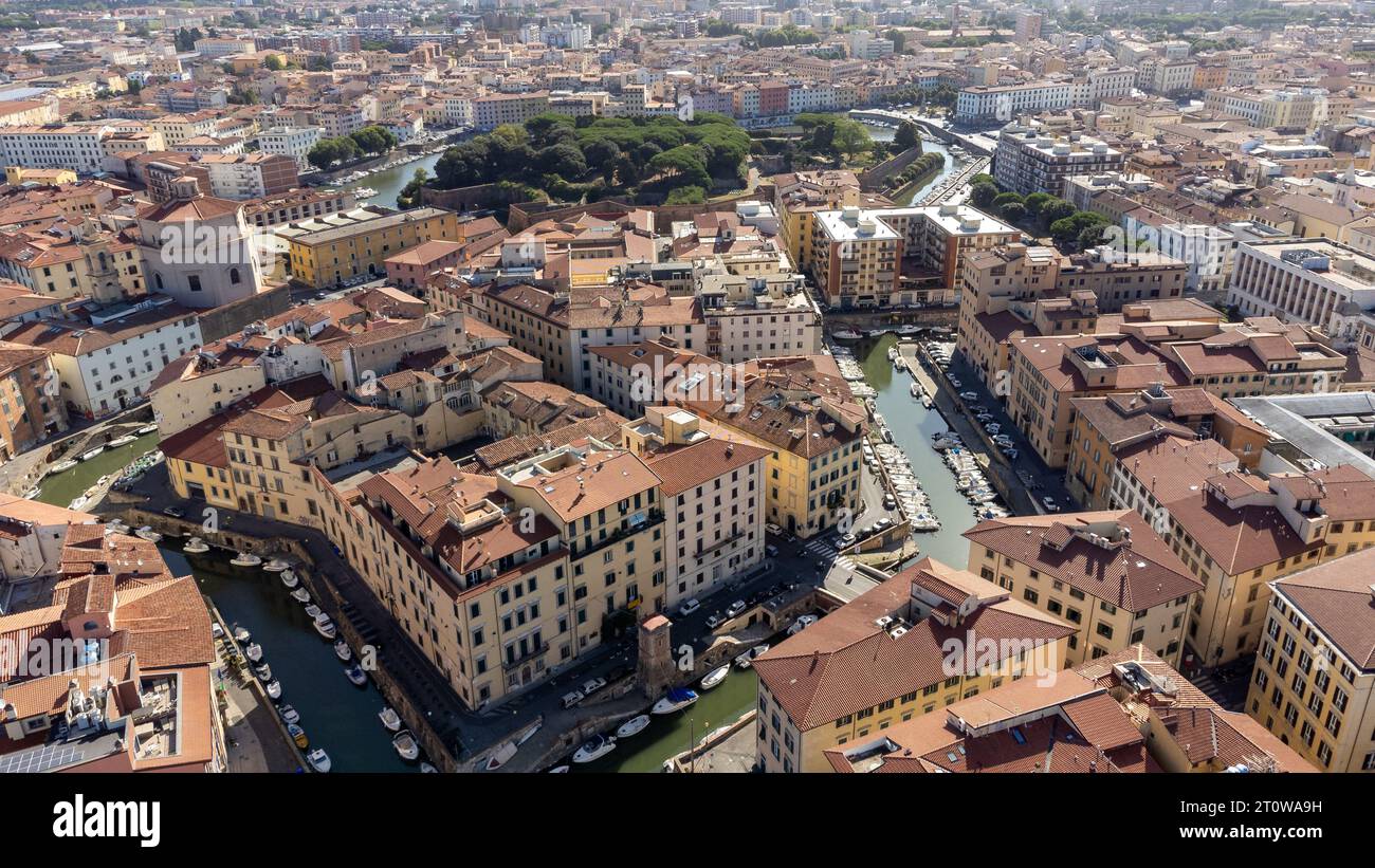 vue aérienne de la ville de livourne en toscane italie Banque D'Images