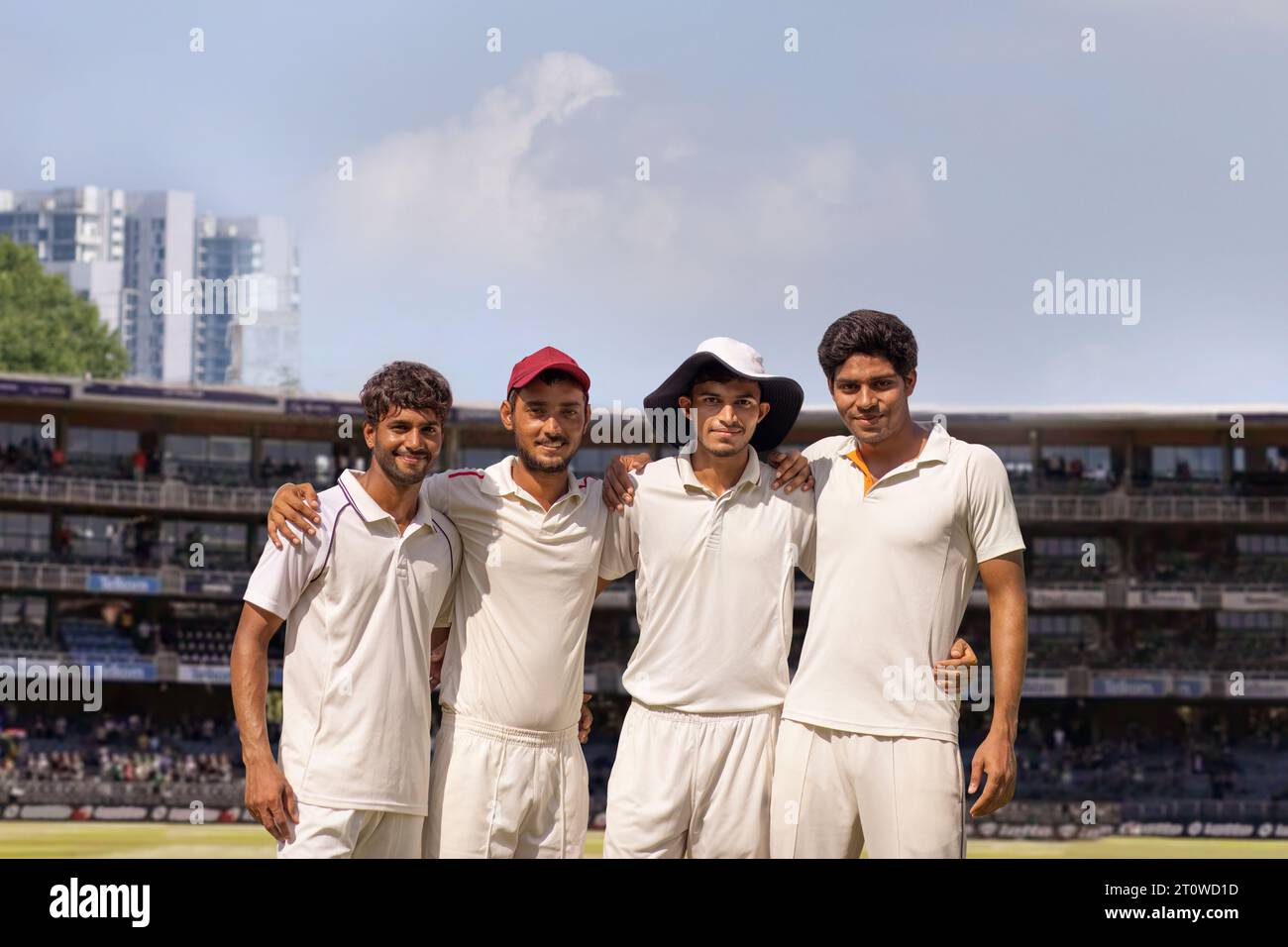 Portrait d'un groupe de joueurs d'équipe de cricket Banque D'Images
