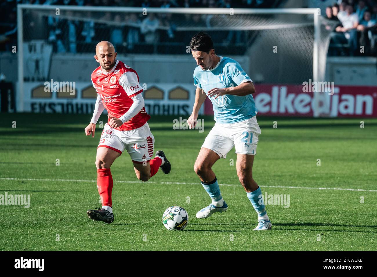 Kalmar, Suède. 08 octobre 2023. Stefano Vecchia (21) de Malmo FF vu lors du match Allsvenskan entre Kalmar FF et Malmo FF au Guldfaageln Arena de Kalmar. (Crédit photo : Gonzales photo - Joe Miller). Banque D'Images