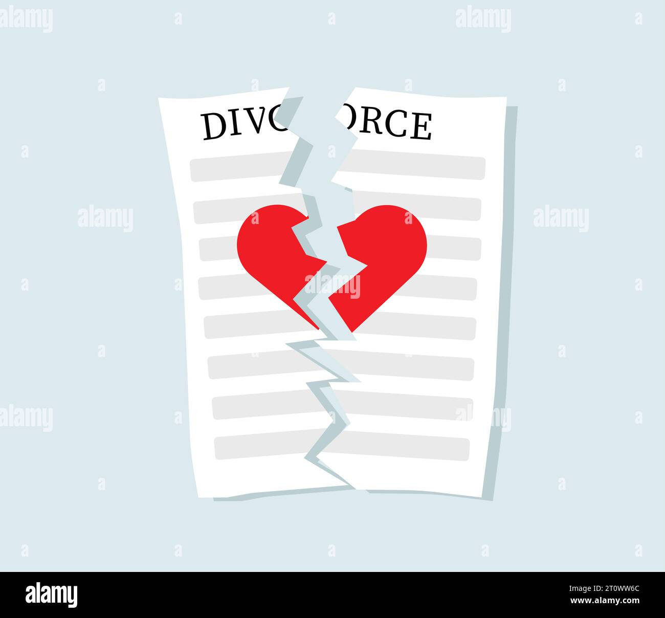 Déchirure de l'illustration déchirante de papier de divorce Illustration de Vecteur