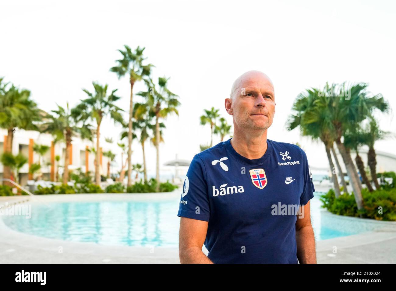 Larnaca, Chypre 20231009.le Manager de l'équipe nationale de Norvège Ståle Solbakken après une conférence de presse avant les qualifications pour le Championnat d'Europe contre Chypre. Photo : Fredrik Varfjell / NTB Banque D'Images