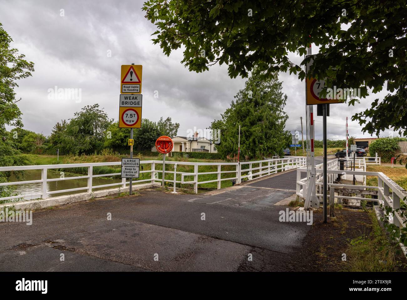 Narrow Bridge, Rea Swing Bridge, Quedgeley, Gloucestershire, Angleterre, Royaume-Uni Banque D'Images