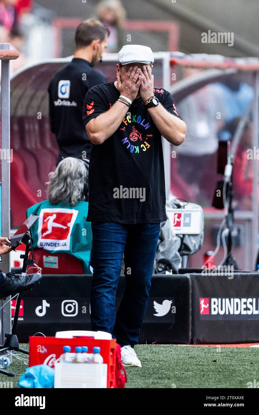 Köln, RheinEnergieStadion, 30.09.23 : entraîneur Steffen Baumgart (Köln) enttäuscht beim 1. Bundesliga Spiel 1.FC Köln vs VFB Stuttgart. Banque D'Images