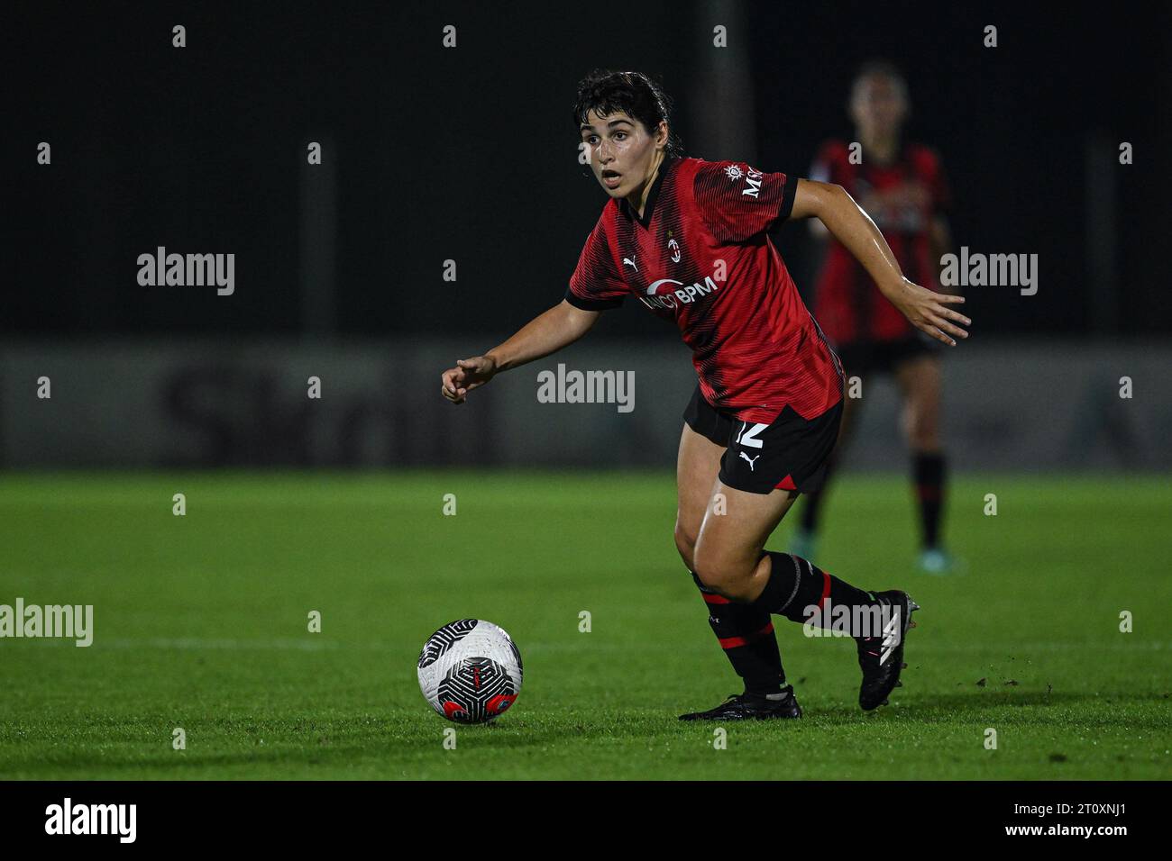Milan, Italie. 07 octobre 2023. 7 octobre 2023, Milano, Lombardia, Italie : Milano, Italia, 07.10.23 Marta Mascarello (12 AC Milan) lors du match féminin Serie A entre l'AC Milan et la Juventus FC au Vismara Sports Center à Milan, Italia Soccer (crédit image : © Cristiano Mazzi/Sport Press photo via crédit : Zuma Press/Alamy Live News Banque D'Images